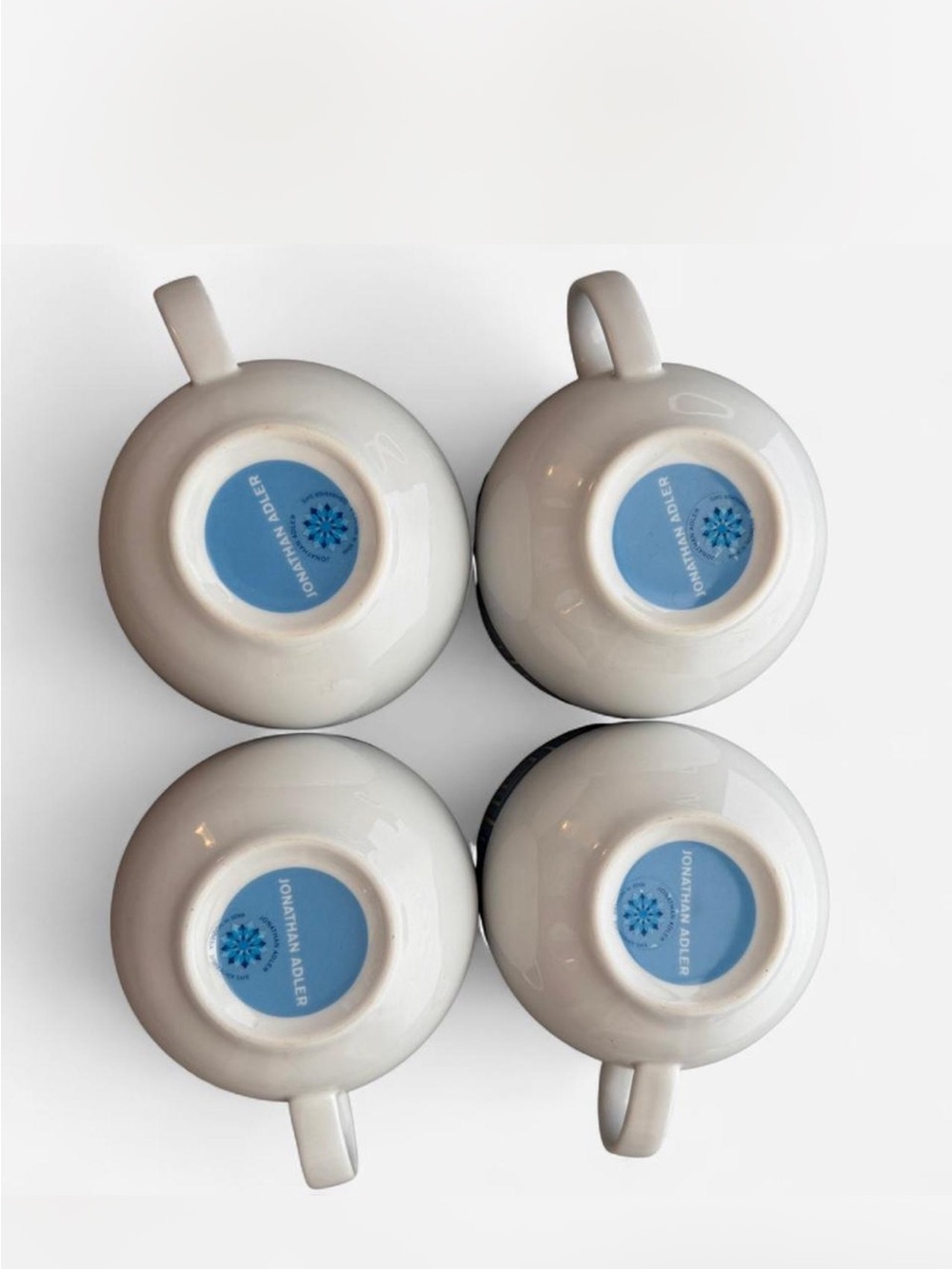 Blue Greek Key Ceramic Tea Cups - Set of 4 - Picture 3 of 5